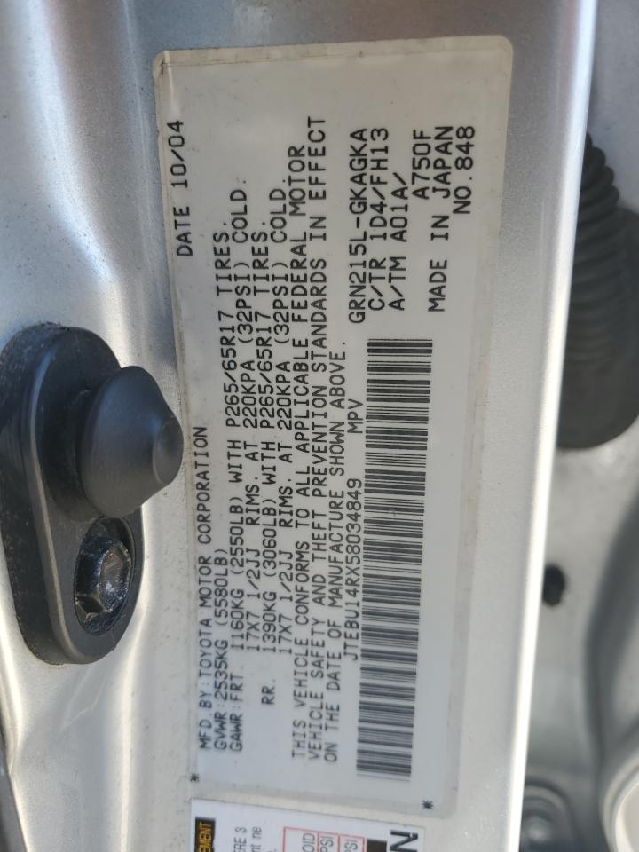 JTEBU14RX58034849 2005 Toyota 4Runner Sr5