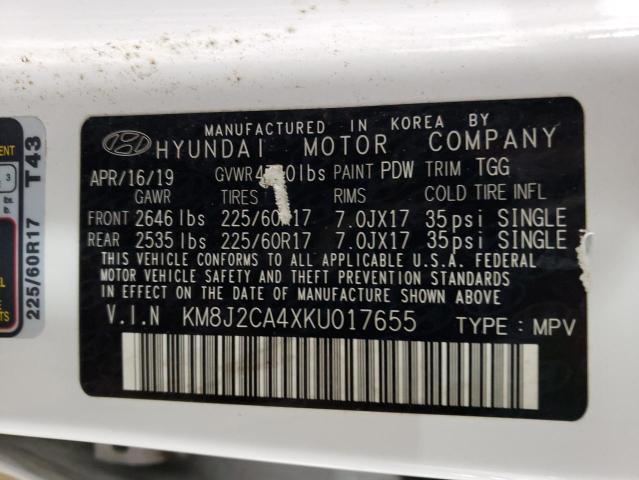 2019 Hyundai Tucson Se VIN: KM8J2CA4XKU017655 Lot: 56953354
