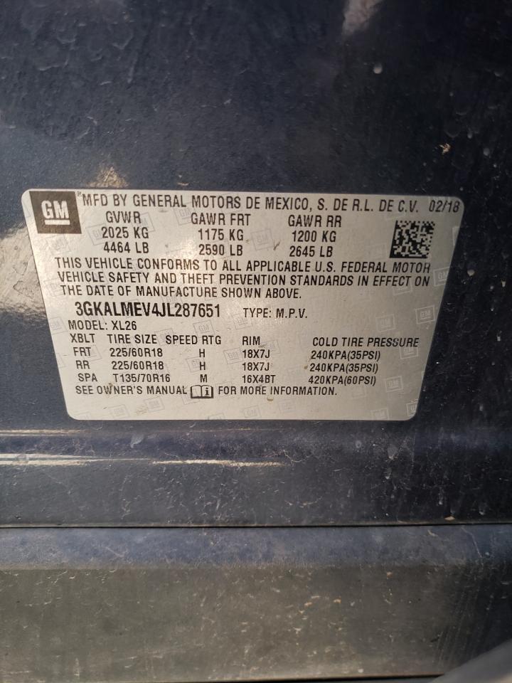 3GKALMEV4JL287651 2018 GMC Terrain Sle