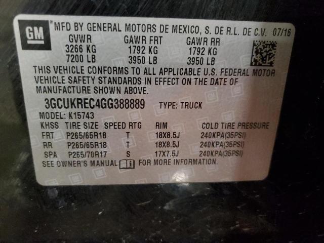 2016 Chevrolet Silverado K1500 Lt VIN: 3GCUKREC4GG388889 Lot: 54704144