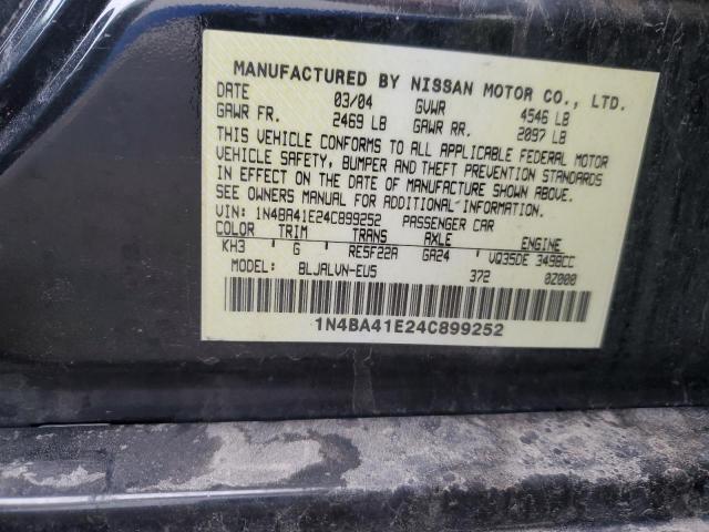 2004 Nissan Maxima Se VIN: 1N4BA41E24C899252 Lot: 53249414