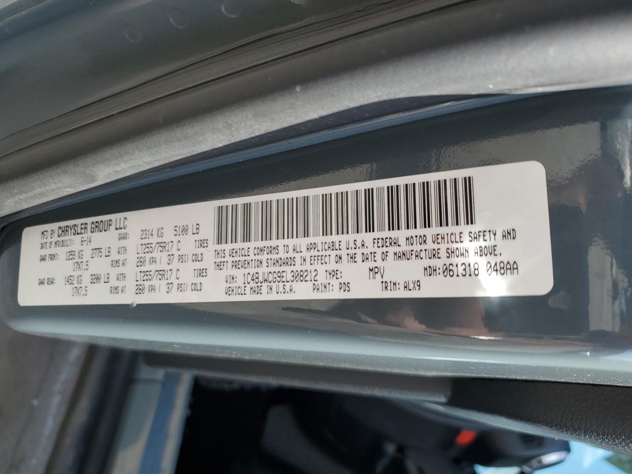 1C4BJWCG9EL308212 2014 Jeep Wrangler Rubicon