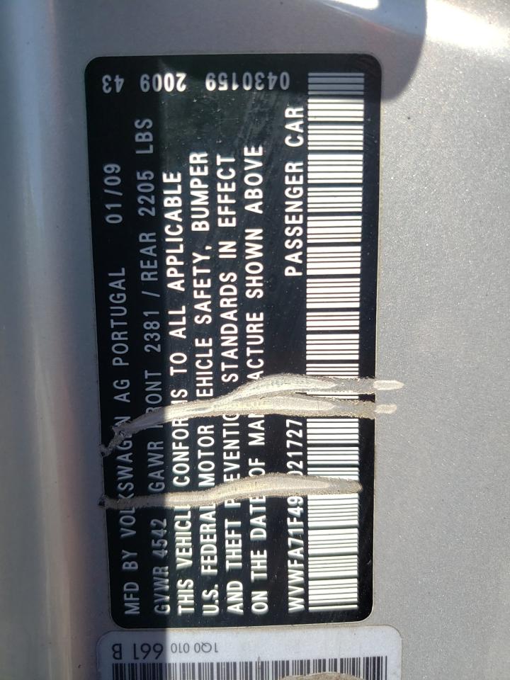 WVWFA71F49V021727 2009 Volkswagen Eos Lux