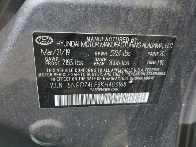 2019 Hyundai Elantra Se VIN: 5NPD74LF3KH483168 Lot: 53129714