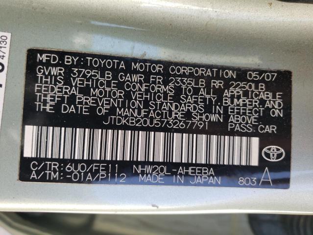 2007 Toyota Prius VIN: JTDKB20U573267791 Lot: 54215444