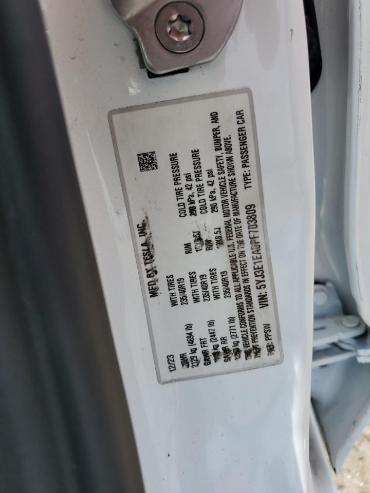 5YJ3E1EA0PF703809 2023 Tesla Model 3