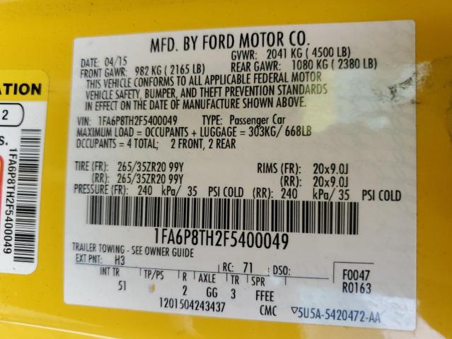 1FA6P8TH2F5400049 2015 Ford Mustang