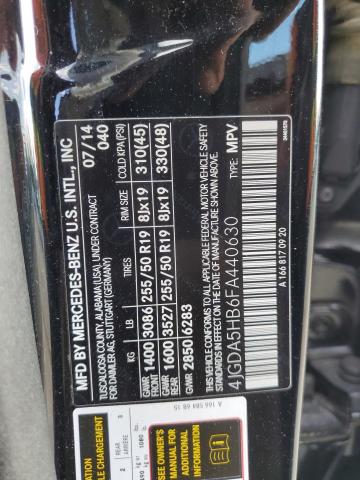 2015 Mercedes-Benz Ml 350 4Matic VIN: 4JGDA5HB6FA440630 Lot: 56789554