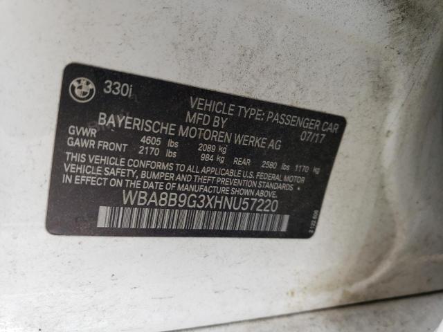 2017 BMW 330 I VIN: WBA8B9G3XHNU57220 Lot: 52923684