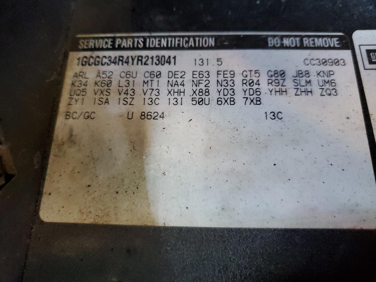 1GCGC34R4YR213041 2000 Chevrolet Gmt-400 C3500