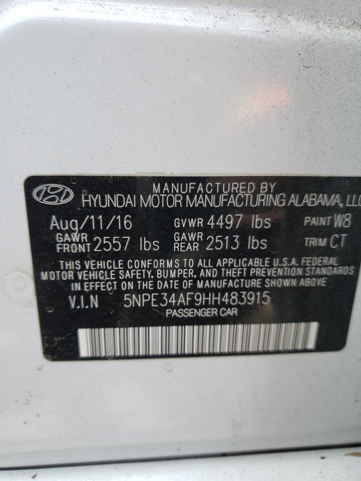 5NPE34AF9HH483915 2017 Hyundai Sonata Sport