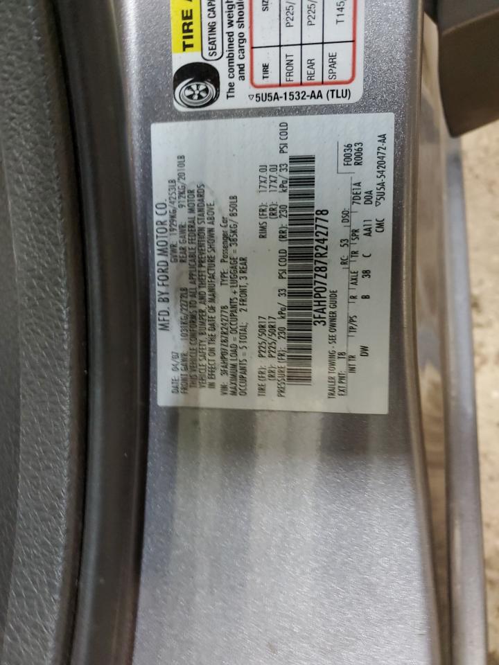 3FAHP07Z87R242778 2007 Ford Fusion Se