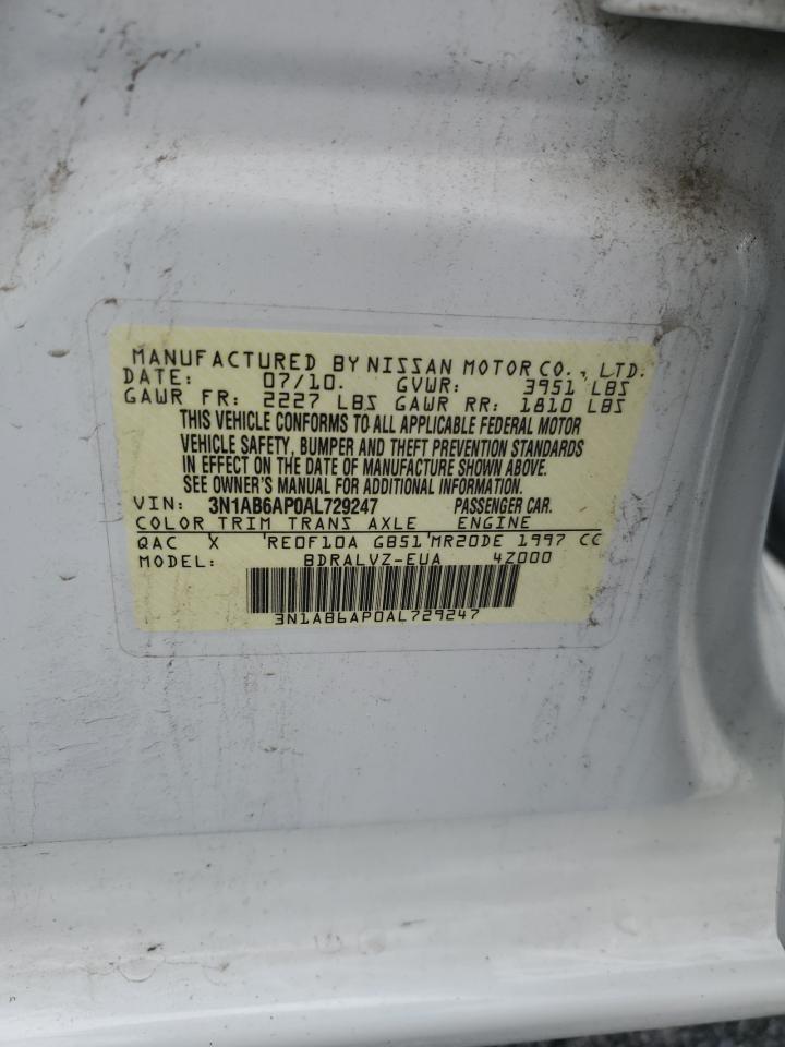 3N1AB6AP0AL729247 2010 Nissan Sentra 2.0