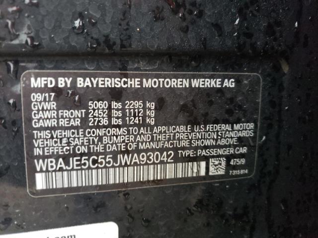 VIN WBAJE5C55JWA93042 2018 BMW 5 Series, 540 I no.12