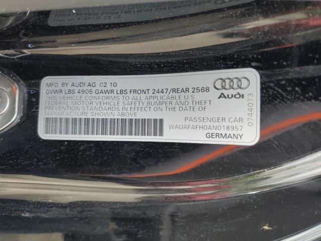2010 Audi A5 Premium VIN: WAUAFAFH0AN018957 Lot: 53748644