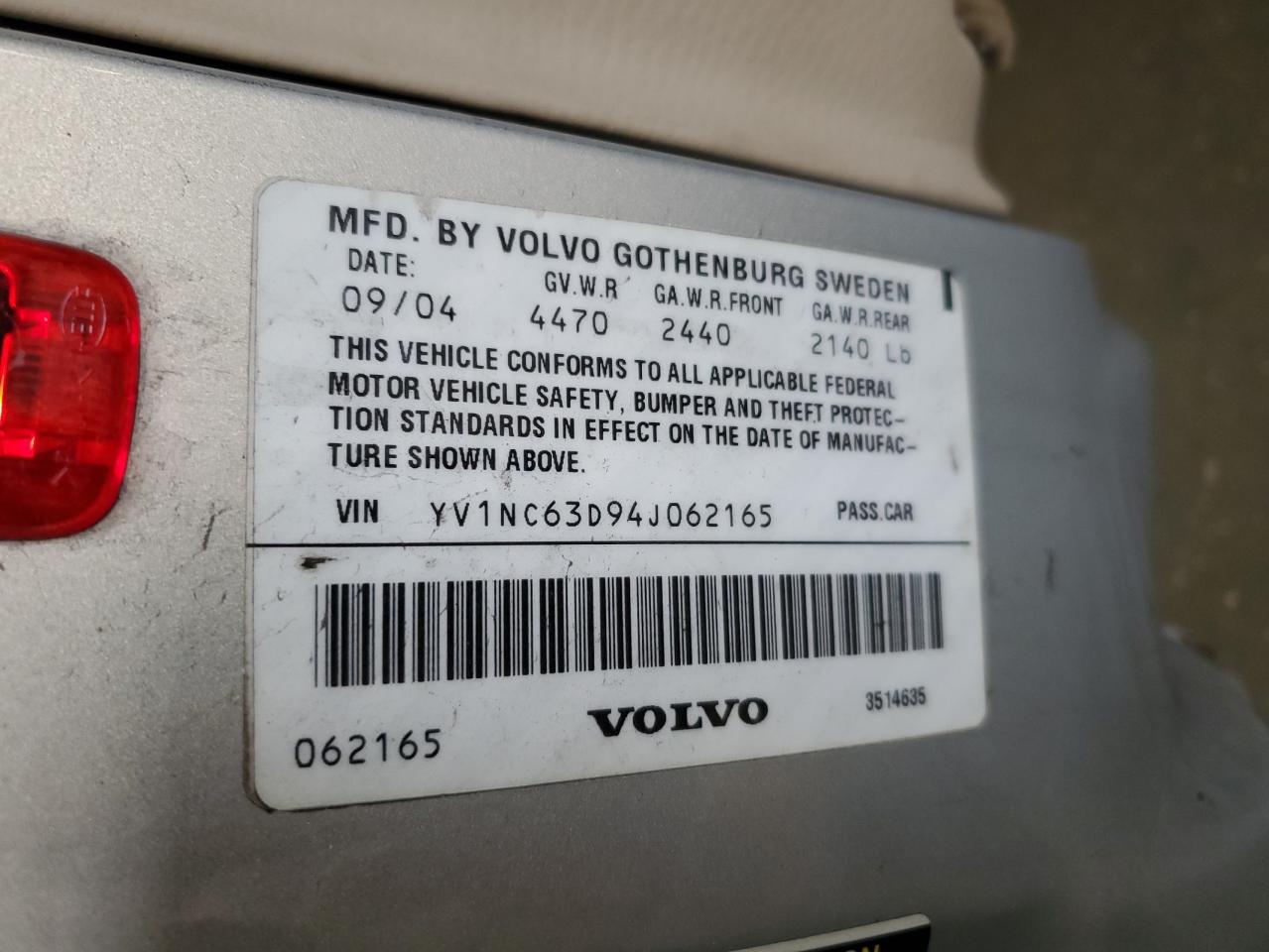 YV1NC63D94J062165 2004 Volvo C70 Lpt