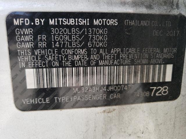 2018 Mitsubishi Mirage Es VIN: ML32A3HJ4JH007477 Lot: 53381374