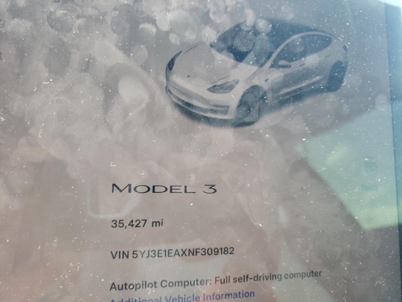 5YJ3E1EAXNF309182 2022 Tesla Model 3