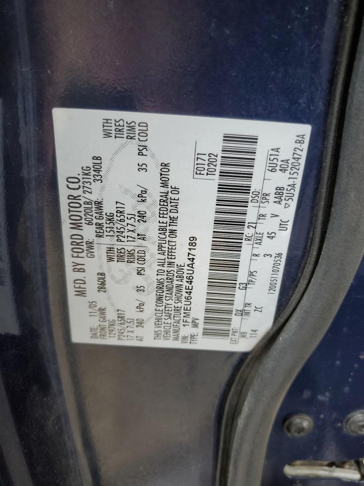 1FMEU64E46UA47189 2006 Ford Explorer Eddie Bauer