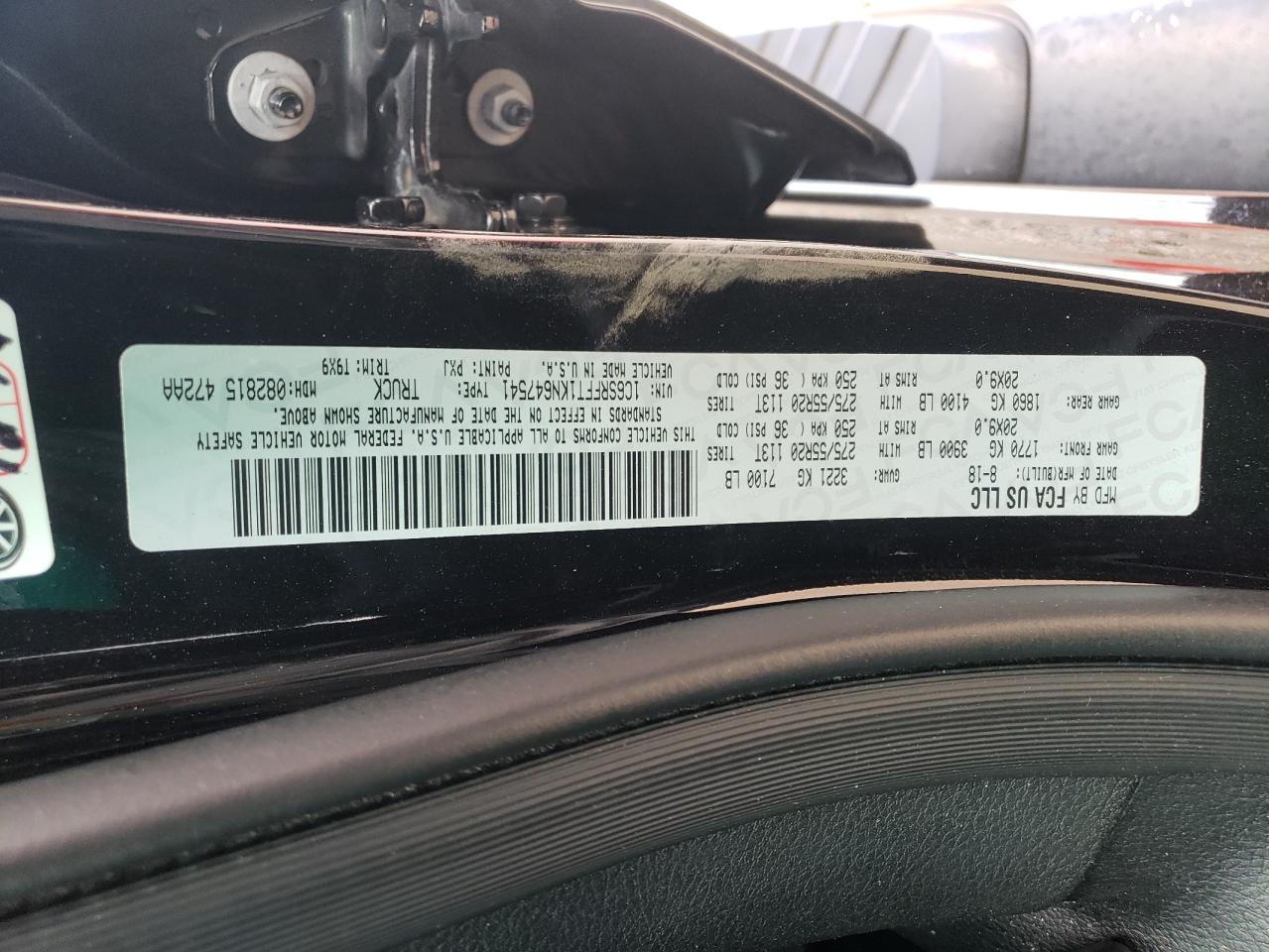 1C6SRFFT1KN647541 2019 Ram 1500 Big Horn/Lone Star