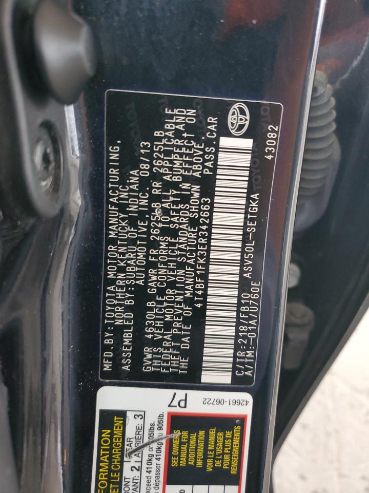 4T4BF1FK3ER342663 2014 Toyota Camry L