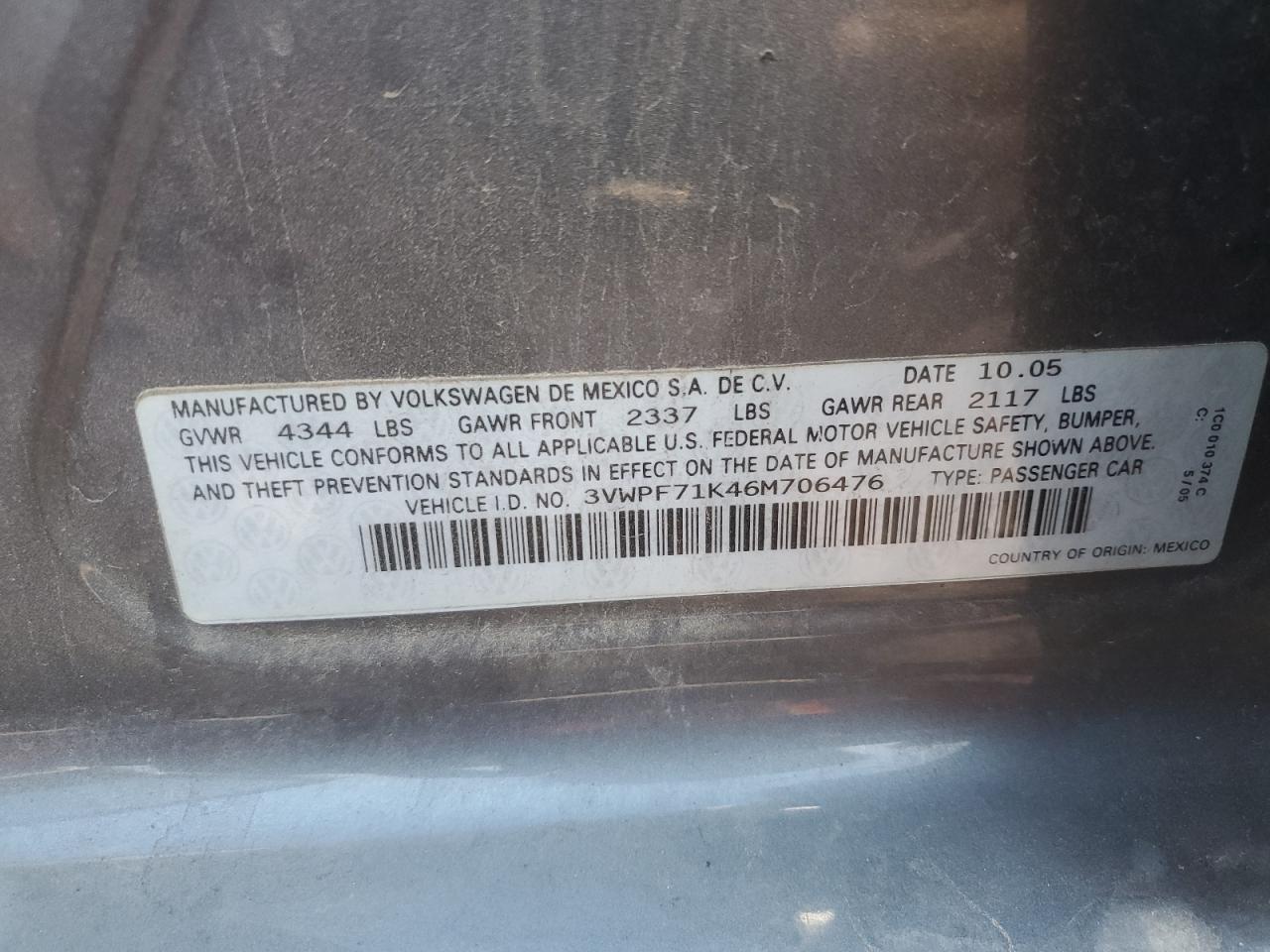 3VWPF71K46M706476 2006 Volkswagen Jetta Value