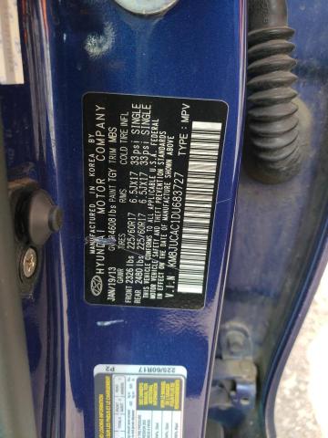 2013 Hyundai Tucson Gls VIN: KM8JUCAC1DU683727 Lot: 53131584