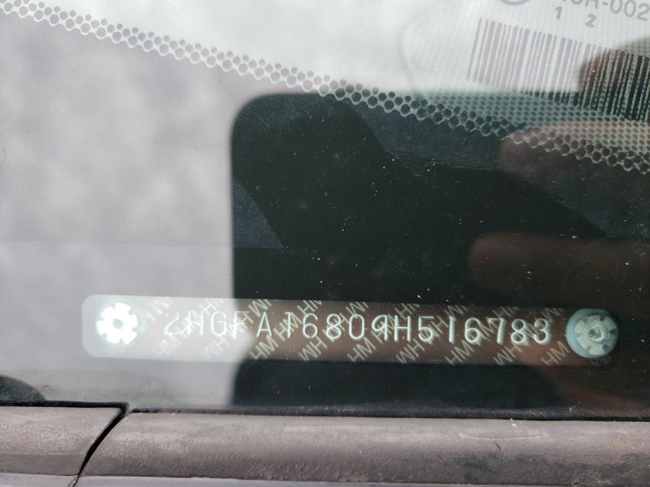 2HGFA16809H516783 2009 Honda Civic Ex