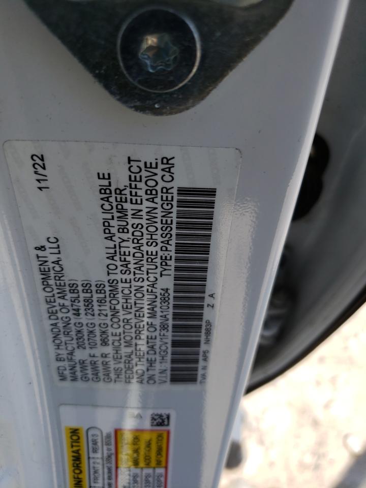 1HGCV1F38NA103854 2022 Honda Accord Sport