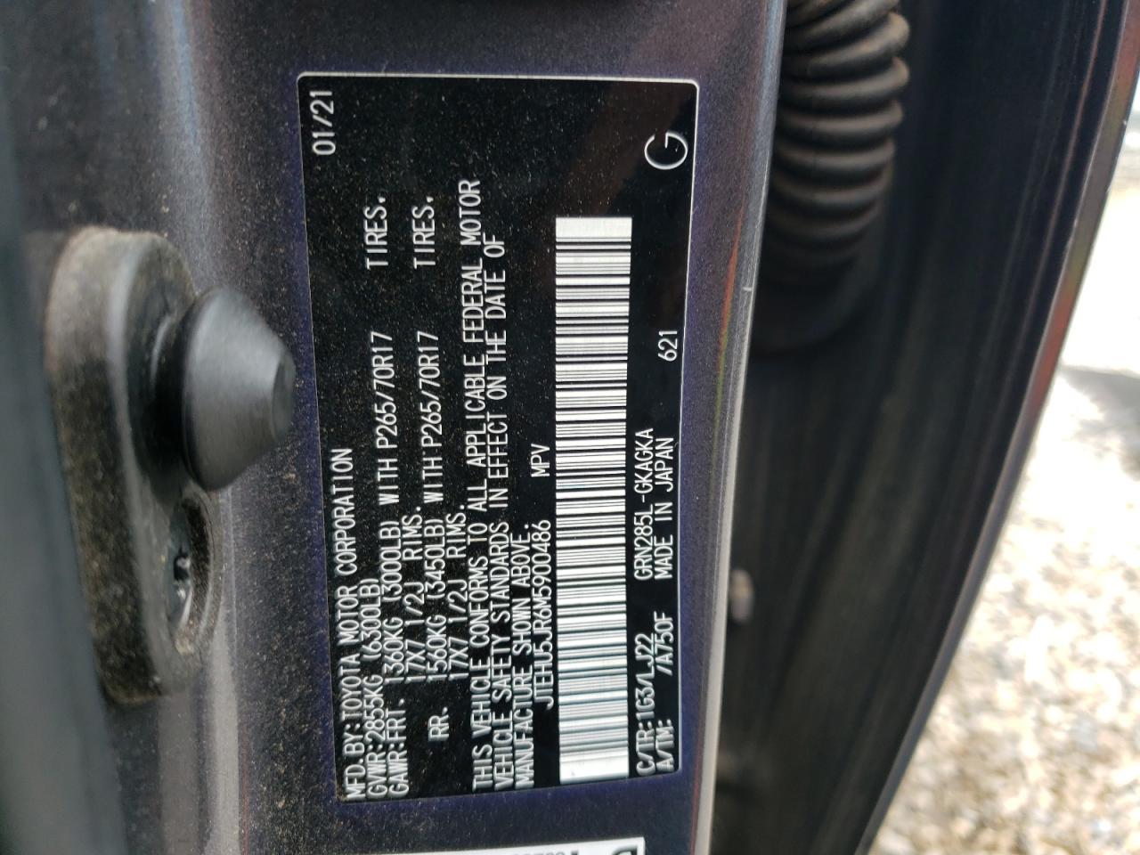 JTEHU5JR6M5900486 2021 Toyota 4Runner Venture