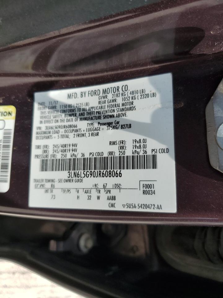 3LN6L5G90JR608066 2018 Lincoln Mkz Black Label