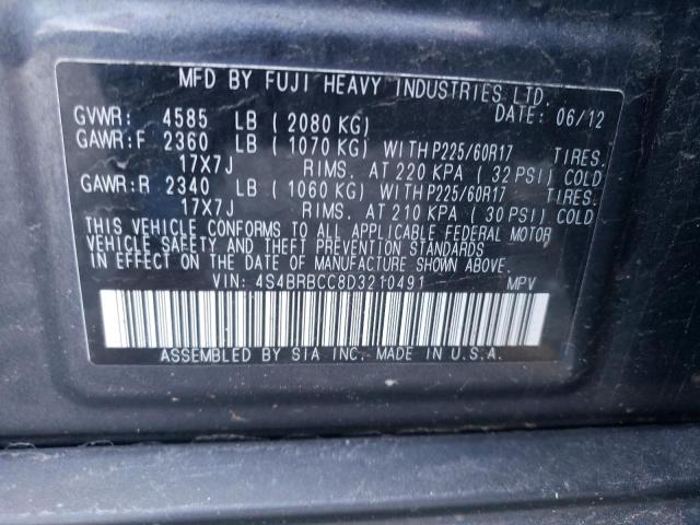 2013 Subaru Outback 2.5I Premium VIN: 4S4BRBCC8D3210491 Lot: 53785304