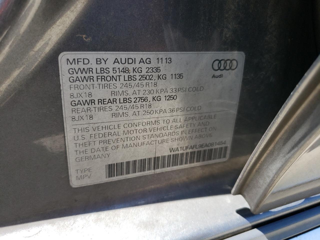 WA1UFAFL9EA081454 2014 Audi A4 Allroad Premium Plus