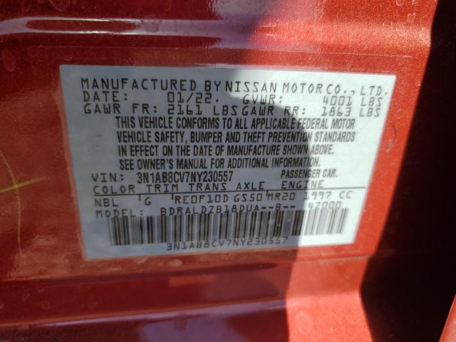 2022 Nissan Sentra Sv VIN: 3N1AB8CV7NY230557 Lot: 56685664