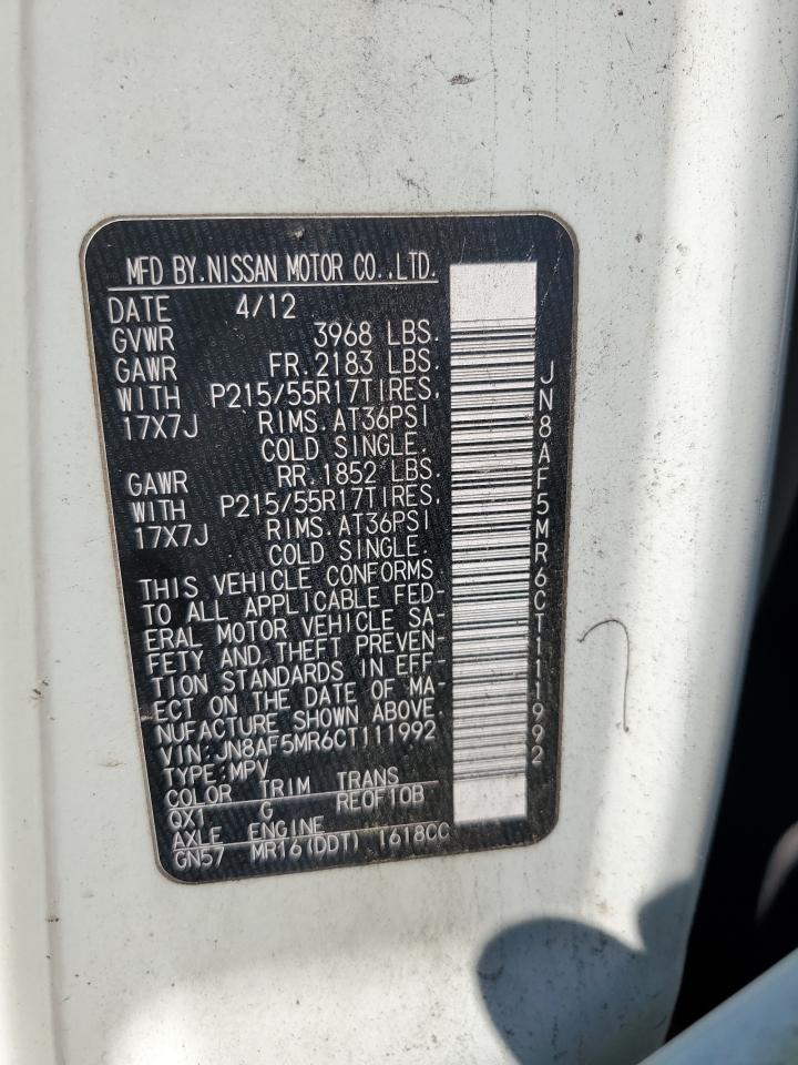 JN8AF5MR6CT111992 2012 Nissan Juke S