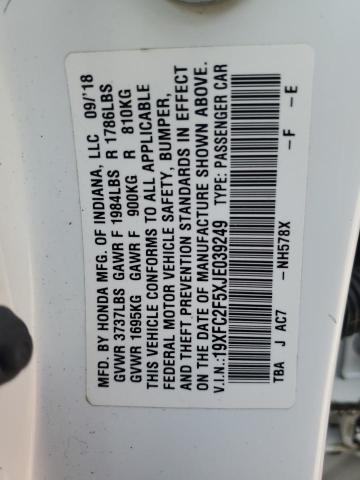2018 HONDA CIVIC LX - 19XFC2F5XJE039249