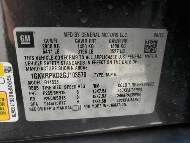 2016 GMC Acadia Sle VIN: 1GKKRPKD2GJ103579 Lot: 53148404