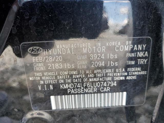 VIN KMHD74LF6LU074794 2020 HYUNDAI ELANTRA no.12