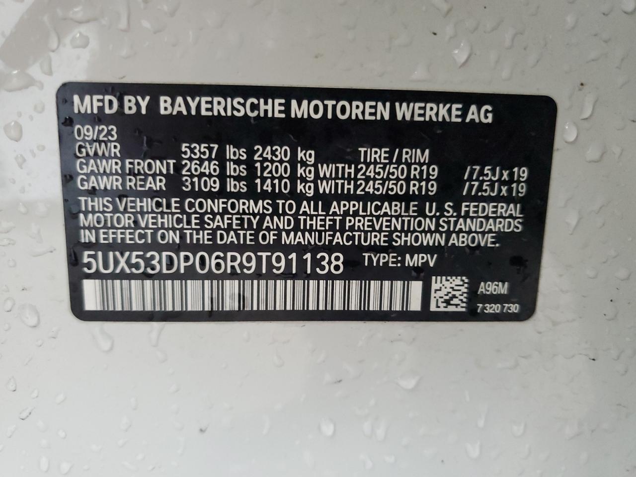 5UX53DP06R9T91138 2024 BMW X3 xDrive30I