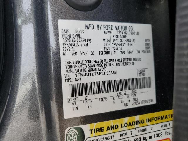 2015 Ford Expedition Platinum VIN: 1FMJU1LT6FEF33353 Lot: 56033564