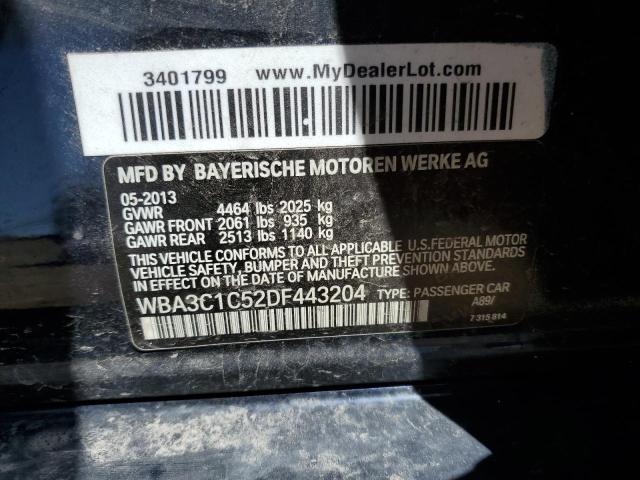 2013 BMW 328 I Sulev VIN: WBA3C1C52DF443204 Lot: 54081964