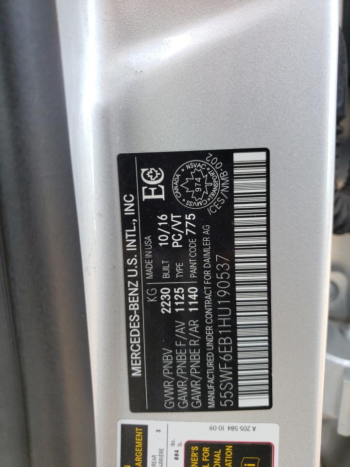 55SWF6EB1HU190537 2017 Mercedes-Benz C 43 4Matic Amg