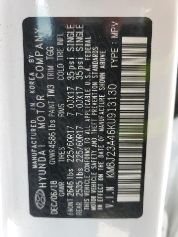 2019 Hyundai Tucson Se VIN: KM8J23A46KU913130 Lot: 53853954