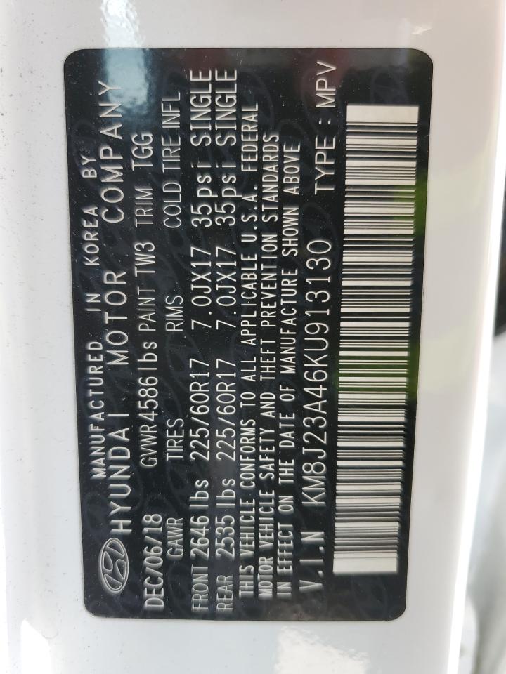 KM8J23A46KU913130 2019 Hyundai Tucson Se