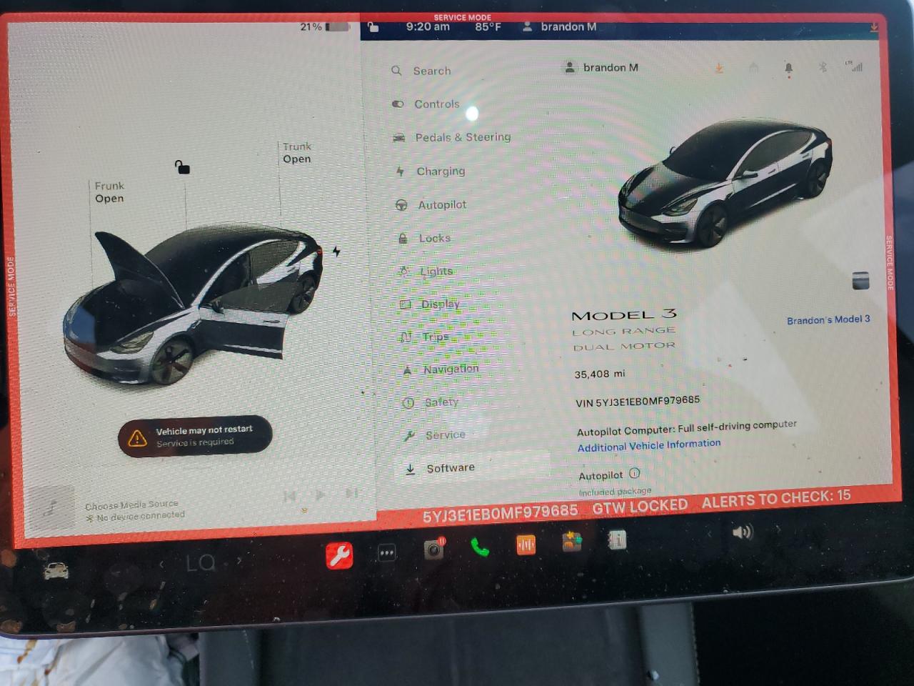 5YJ3E1EB0MF979685 2021 Tesla Model 3