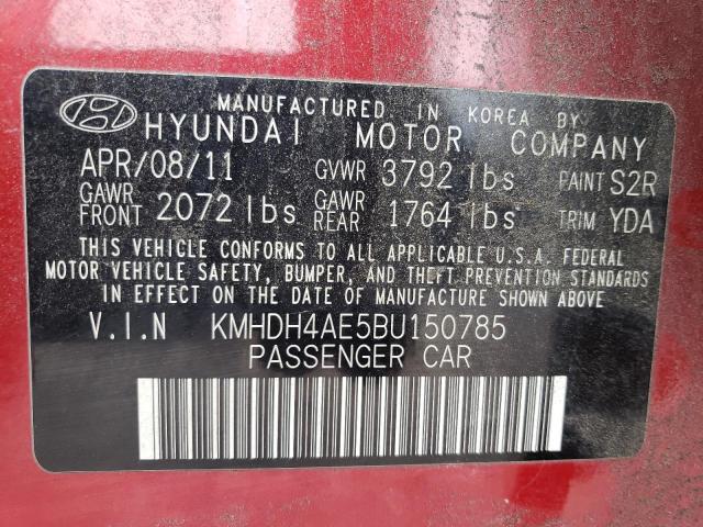 2011 Hyundai Elantra Gls VIN: KMHDH4AE5BU150785 Lot: 55361844