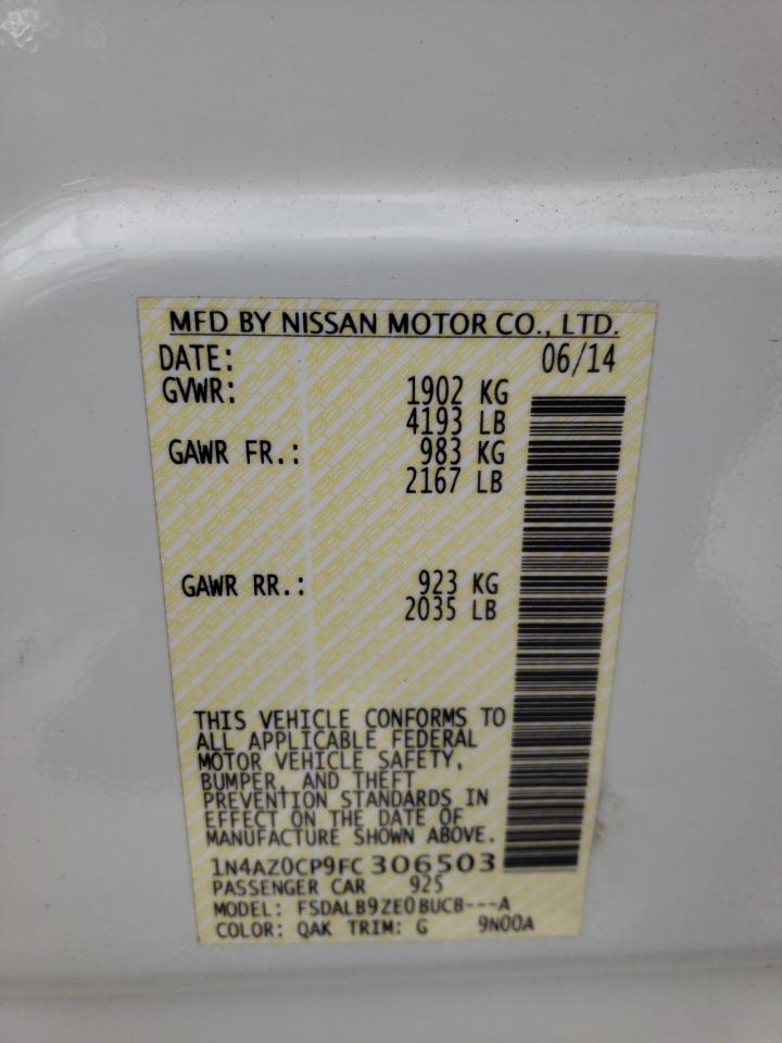 1N4AZ0CP9FC306503 2015 Nissan Leaf S