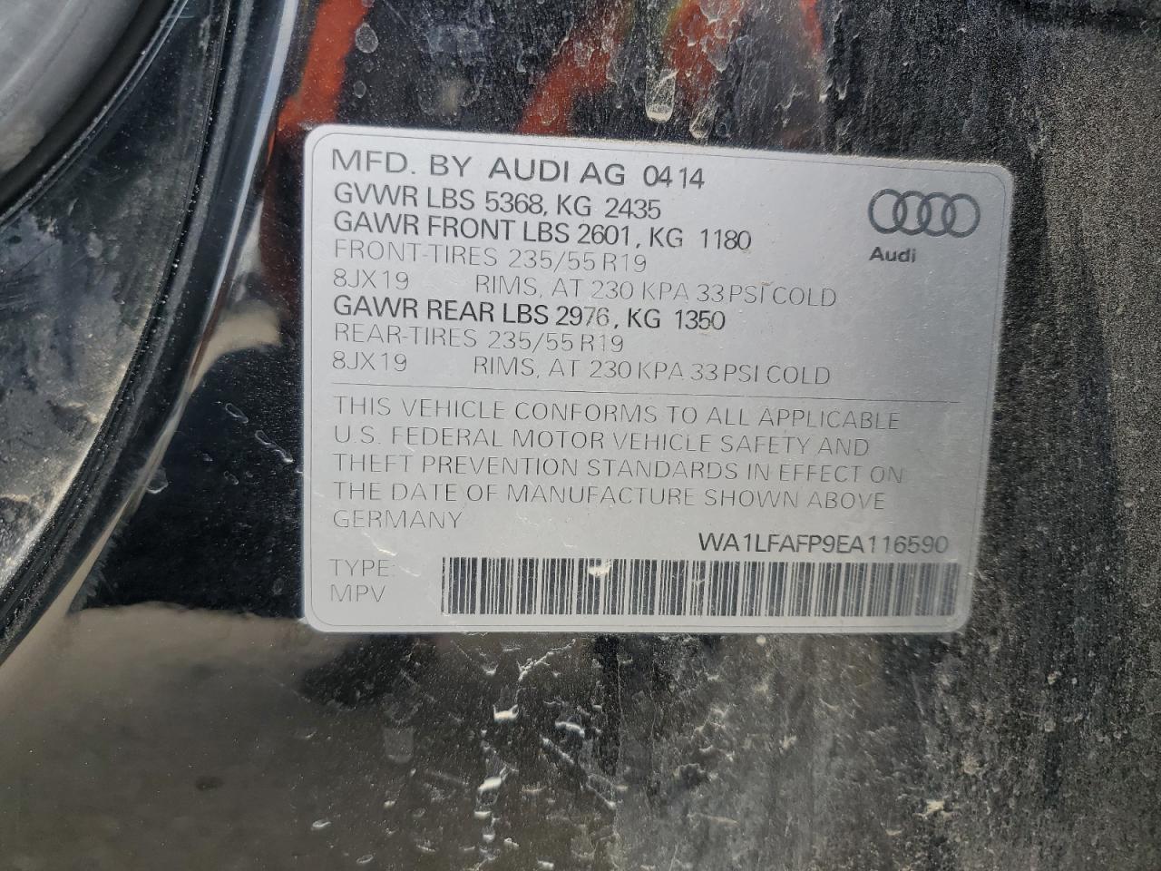 WA1LFAFP9EA116590 2014 Audi Q5 Premium Plus