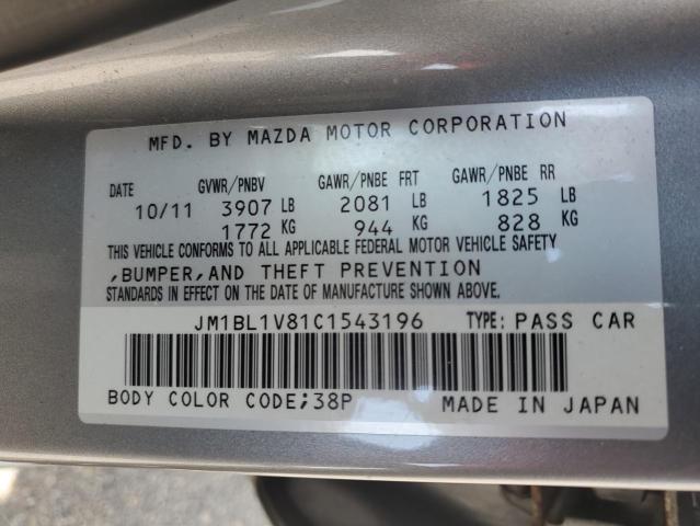 2012 Mazda 3 I VIN: JM1BL1V81C1543196 Lot: 53831284