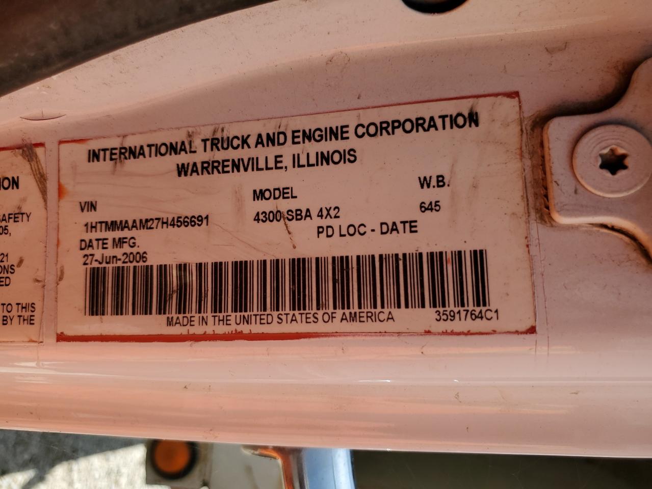 1HTMMAAM27H456691 2007 International 4000 4300